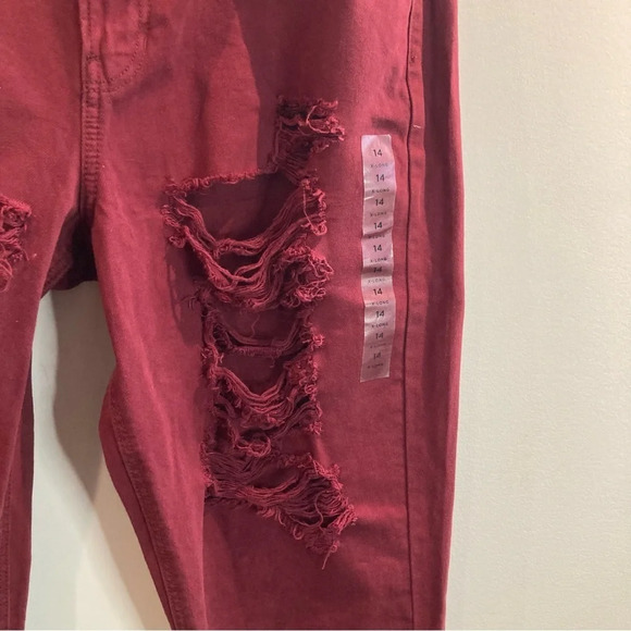 AMERICAN EAGLE  Sz 14 Extra Long 100% Cotton Mom Style Distresses Jeans NEW - Picture 3 of 16